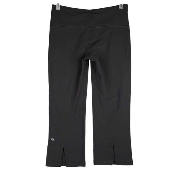 Lululemon Crop Legging Gather Crow Women’s Size 6 Black Yoga Stretch - Picture 1 of 8